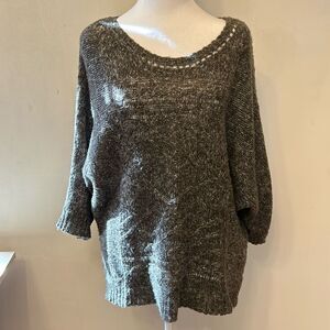 Nine West brown loosely knit short sleeve sweater Size 1X EUC